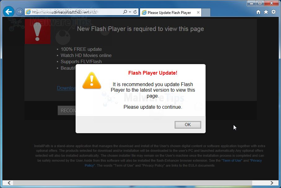 Flash Player Update Virus Hack